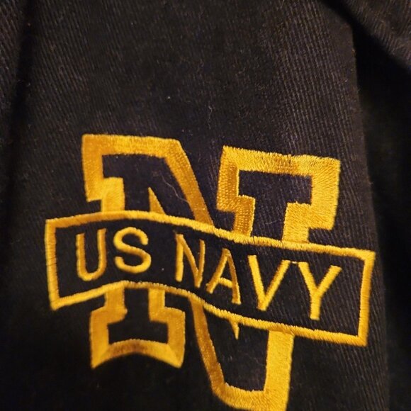 United States Navy Black Men's Baseball style jacket. Size XL. Made by Leather G - Picture 5 of 8
